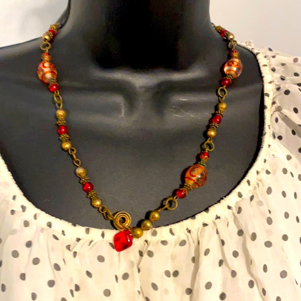 Vintage Valentine Love Beads.   Red and delicate.Unusual rare statement piece 🌹